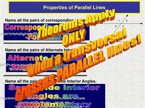 Section Properties Of Parallel Lines Spi E Solve Problems