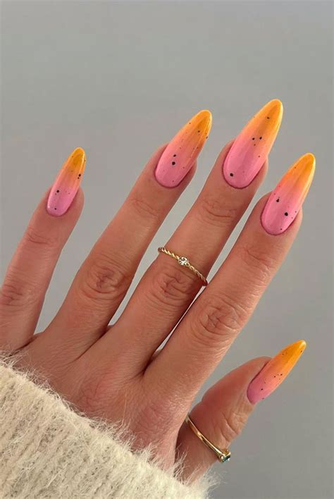 50 Fresh Summer Nail Designs Ombre Pink N Orange Almond Nails