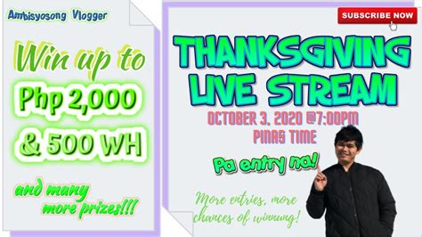 PAENTRY PARA SA THANKSGIVING RAFFLE LIVE STREAM YouTube