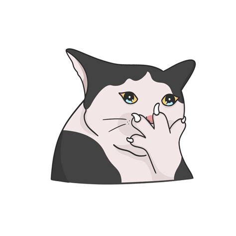 Crying Cat Meme Sticker Illustration 45648579 Png