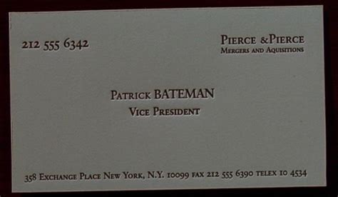 American Psycho Business Card Font | entercollege