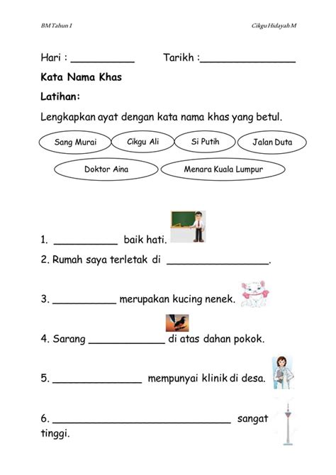 Latihan Kata Nama Khas Latihan Kata Nama Khas Pdf Nbkomputer