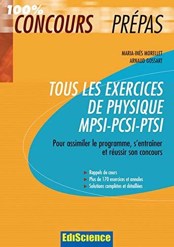 Amazon Co Jp Tous Les Exercices De Physique Mpsi Pcsi Ptsi Pour