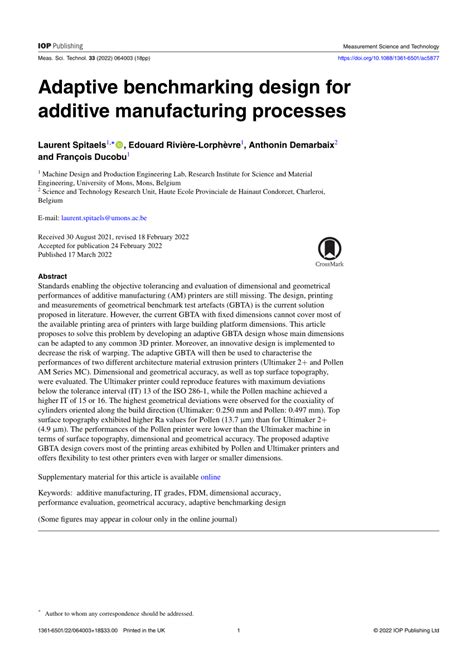 Adaptive Benchmarking Design For Additive Manufacturing Processes