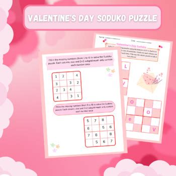 Valentine Themed Sudoku Puzzles By Educational And Fun Activities