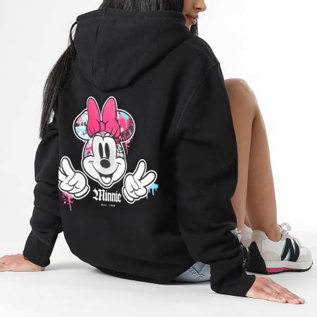 Minnie Sweat Capuche Femme Minnie Back Hand Vice Noir