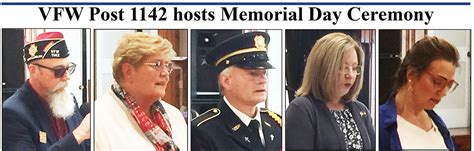 Vfw Post 1142 Hosts Memorial Day Ceremony