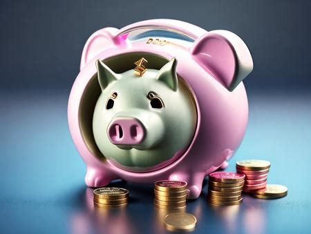 A Pink Piggy Bank Sitting Next To A Pile Of Coins Image Design Id