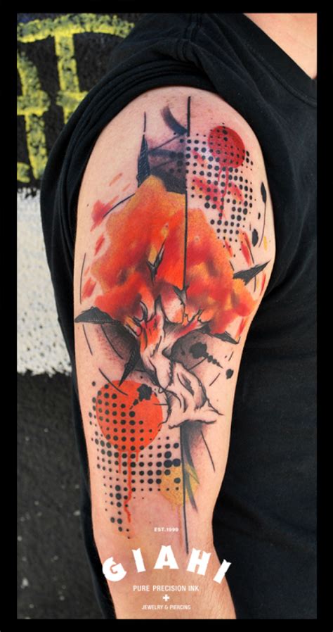 Autumn Tree Trash Polka Tattoo By Live Two Best Tattoo Ideas Gallery