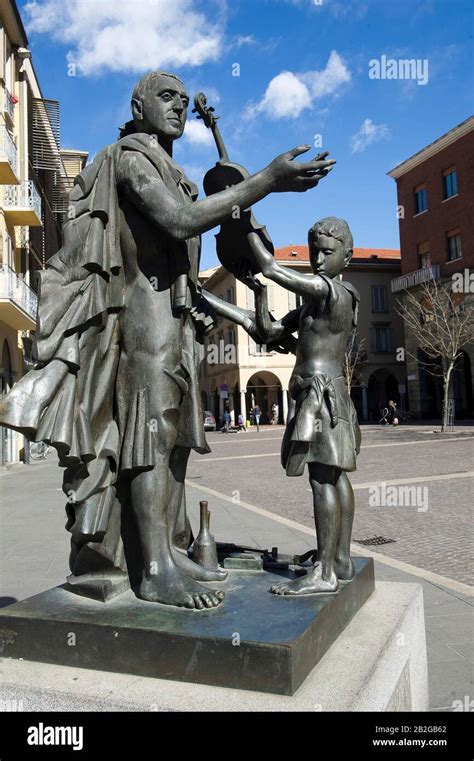 Italy Lombardy Cremona The Statue Of The Famous Luthier Antonio