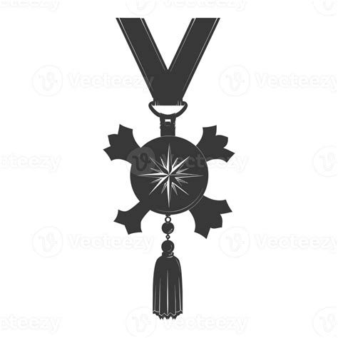 Ai Generated Silhouette War Medal Of Honor Black Color Only 40737630 Png