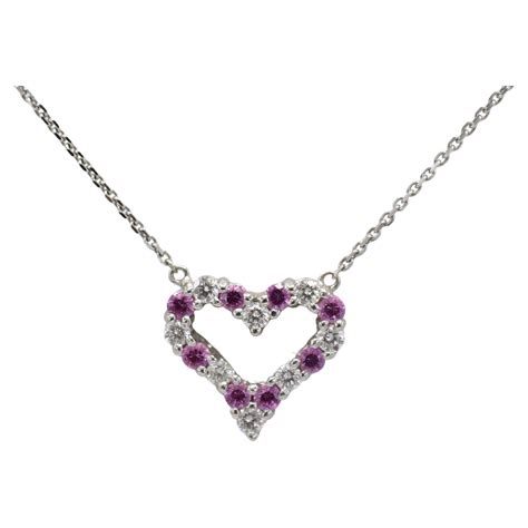 Tiffany And Co Platinum Pink Sapphire Diamond Necklace At 1stDibs