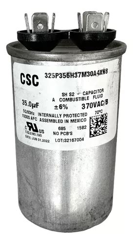 Capacitor 35uf 370vac Condensador 35mfd Aluminio Trabajo