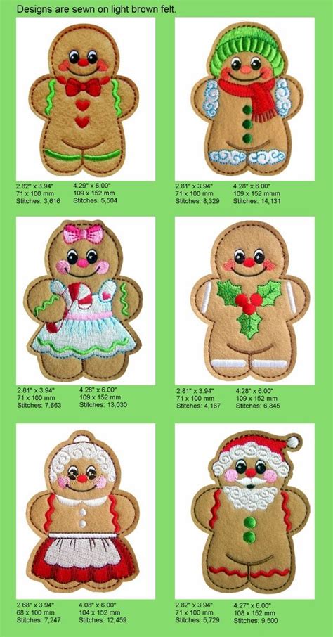 Sew In The Hoop Gingerbread Machine Embroidery Designs Machine