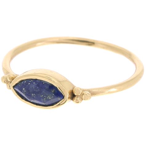 Bague Fine Marquise Pierre Gemme Taille Dor Or Fin Lapis