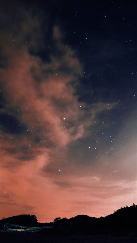 1080x1920 Wallpaper night, sky, stars, clouds | Night sky stars, Night ...