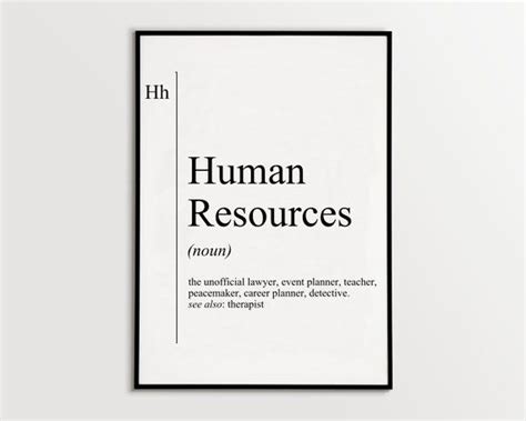 Human Resources Wall Art Hr Office Decor Recruiter Coworker New Job