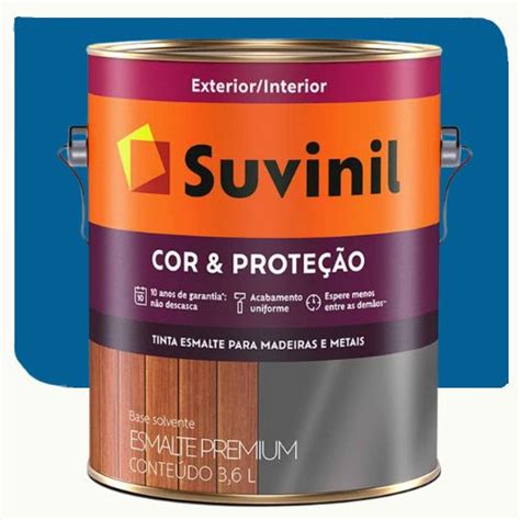 Tinta Esmalte Suvinil Cor Prote O Brilhante Azul Fran A Litros