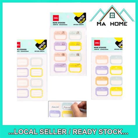 Ma Home Deli Stationary Name Subject Stickers Ideal For Memo Labeling