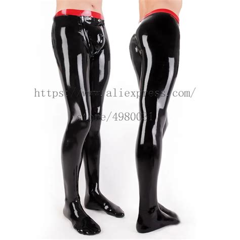 Novelty Fetish Latex Pants Men With Feet And Attached Cod Pieces In Black Colorpants Aliexpress