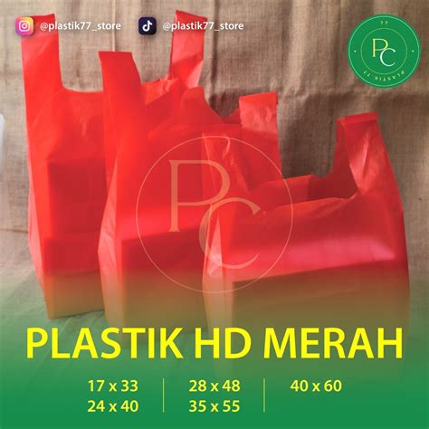 Jual Plastik Tenteng Kantong Kresek Hd Merah 5 Ukuran Ukuran 40x60 1