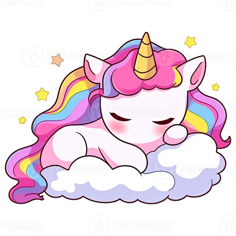 Cute Chibi Rainbow Unicorn Clipart Ai Generative 33494731 Png