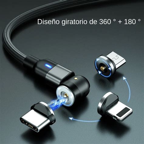 Cable de datos magnético de 540 grados Cable de carga magnético