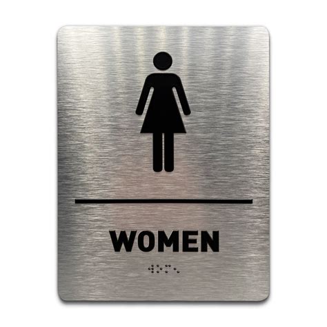 Buy Gds Women Bathroom Sign Ada Compliant Raised Icons Grade 2