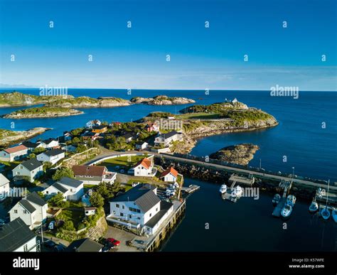 Henningsvaer village. Aerial view. Norway Stock Photo - Alamy