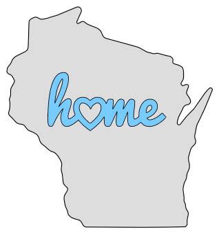 Wisconsin Map Outline Printable State Shape Stencil Pattern DIY