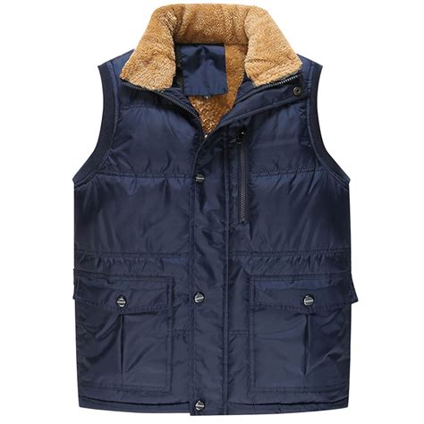 Men Outdoor Casual Stand Collar Padded Vest Coats Calceus