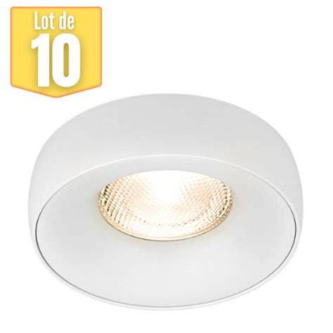 Lot De 10 Spots Led Alpha Blanc Gu5 3 Gu10 Rond Saillie Ip20 Leroy Merlin