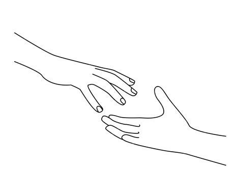 Premium Vector Helping Hand Line Art Illustration