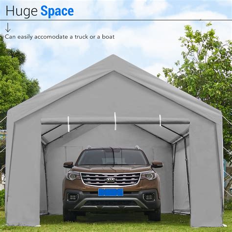 Peaktop Outdoor X Ft Upgraded Heavy Duty Carport With Removable