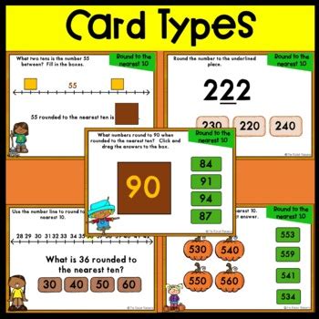 Rounding To The Nearest 10 Fall BOOM Cards 3 NBT 1 By The Rocket Resource