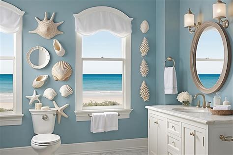 Premium Photo Coastal Seashell Bathroom Decor