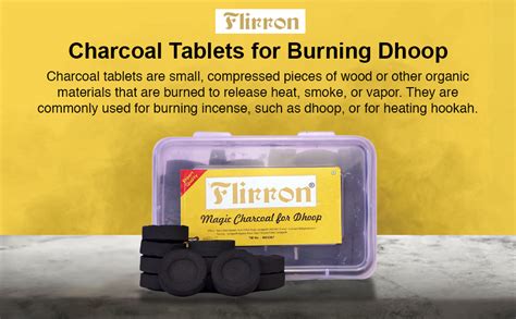 Flirron Charcoal Tablets For Burning Dhoop Charcoal For Hookah And