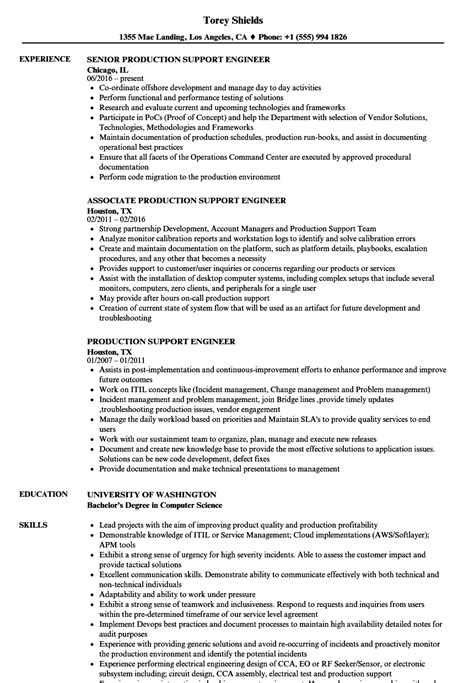 Production Support Engineer Resume Samples Velvet Jobs