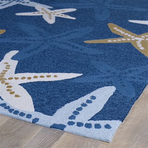 Matira Indoor Outdoor Starfish Rugs Beach Cottage Decor Blue Area