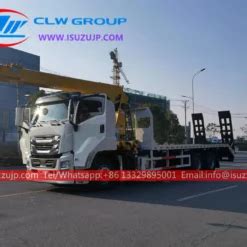 Isuzu Giga T Flatbed Truck With Crane For Sale