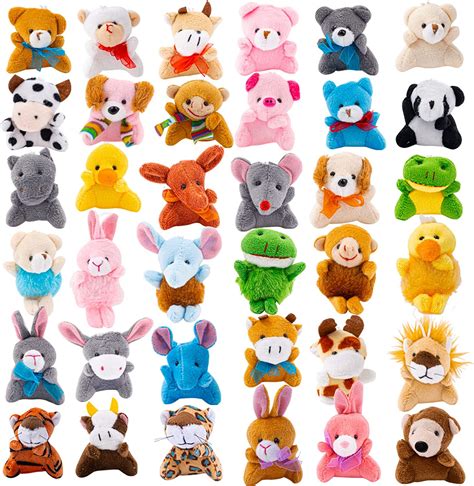 36 Pieces Mini Plush Animals Toys Bulk Cute Small Stuffed Animal Toy