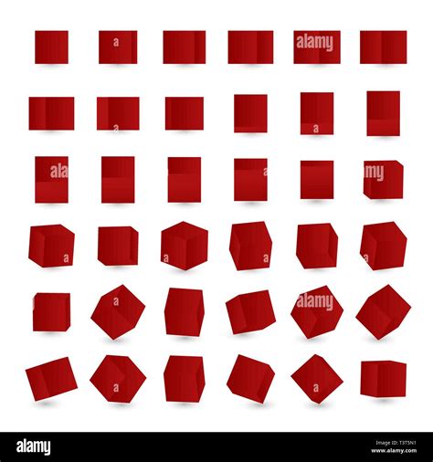 Set with red cubes. 3D. Animation of cube rotation. Vector illustration Stock Vector Image & Art ...