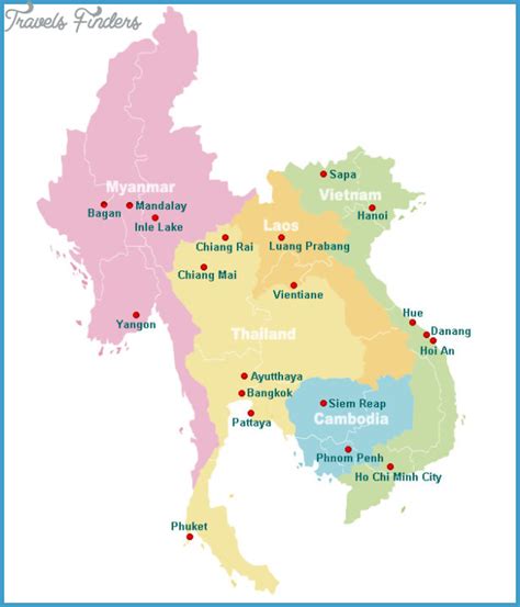 Southeast asia travel guide map - TravelsFinders.Com