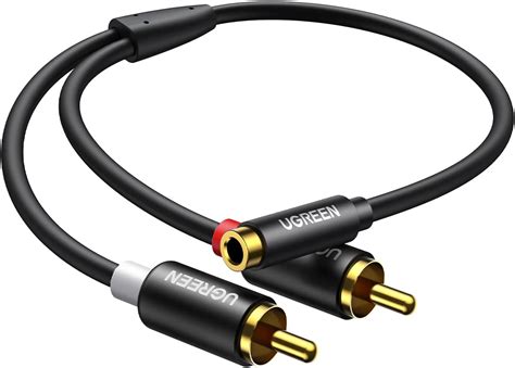 Amazon UGREEN 3 5mm Female To 2RCA Male Stereo Audio Cable Gold