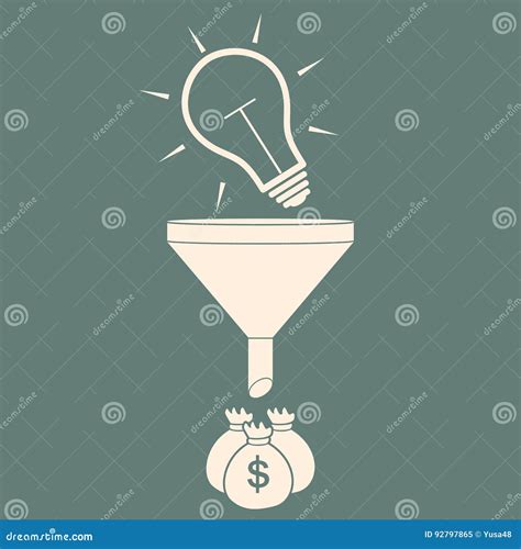 Convert The Idea Into Money Concept Profit Stock Vector Illustration
