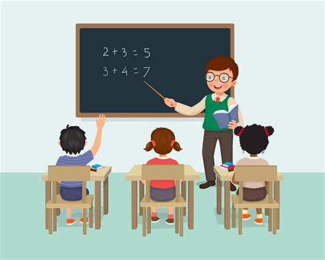 Teacher Teaching In Classroom Clipart