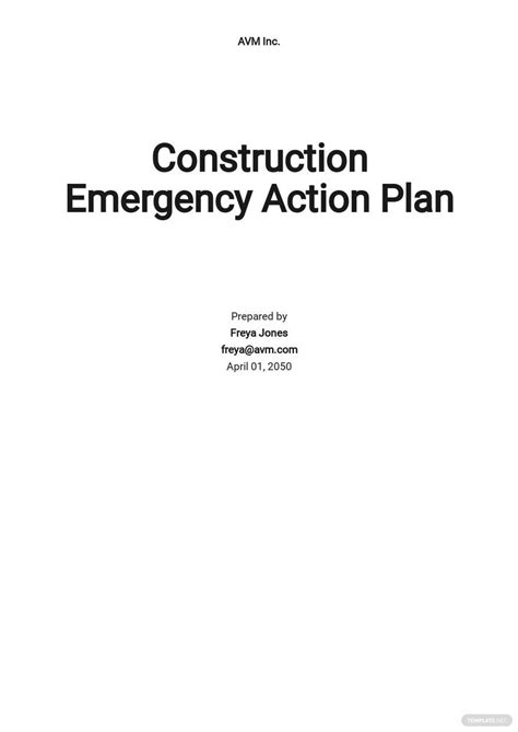 Emergency Plan Templates Format Free Download