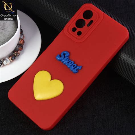 Infinix Hot 12 Cover Red Design 1 Candy Color Cute Look Soft Sil Ordernation