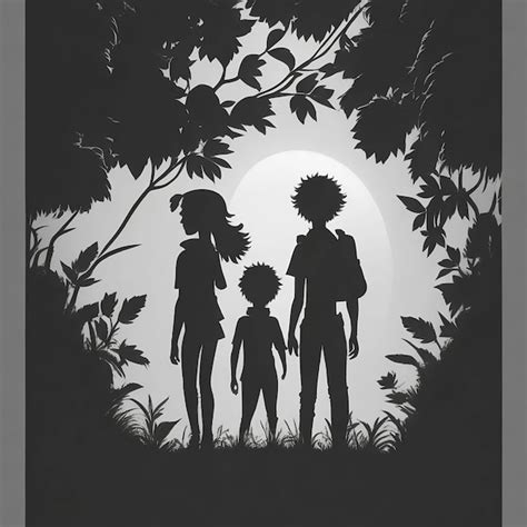 Premium AI Image | llustration of Silhouettes A poster for a friends to celebrate friendship day