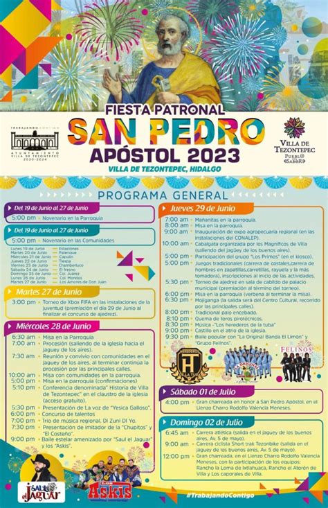 Programa Oficial De La Fiesta Patronal San Pedro Ap Stol Villa De